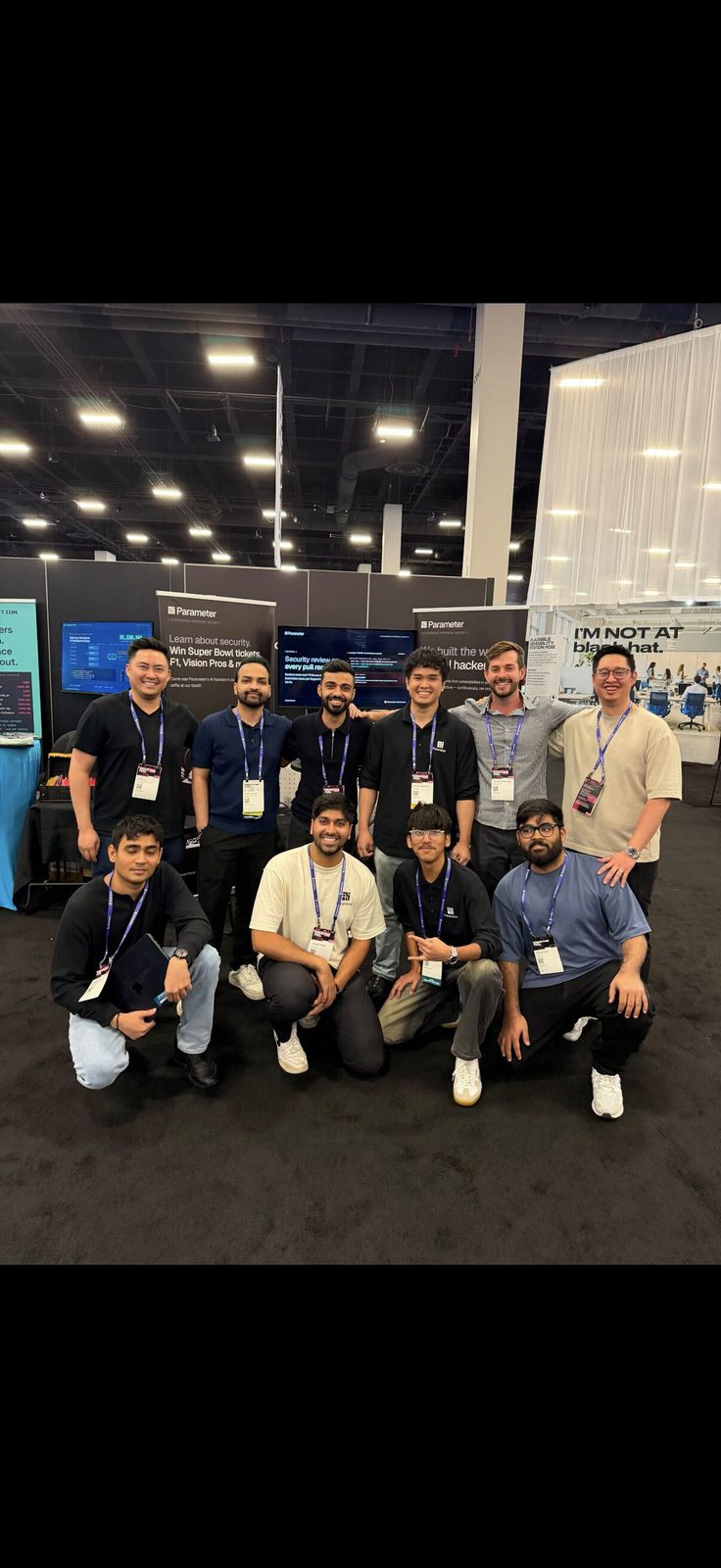 Tom Loebenstein with the Parameter AI team at a security industry trade show.